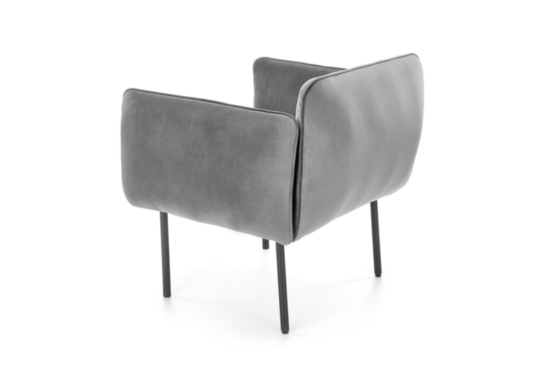 Harmaa samettinen nojatuoli Madera 01