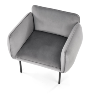 Harmaa samettinen nojatuoli Madera 01