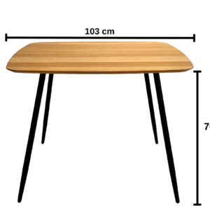 Pieni tammipuinen ruokapöytä GEOMETRIC 81
