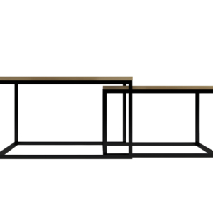 KONGO-sarjan tammipuusta ja metallista valmistettu sohvapöytäsetti