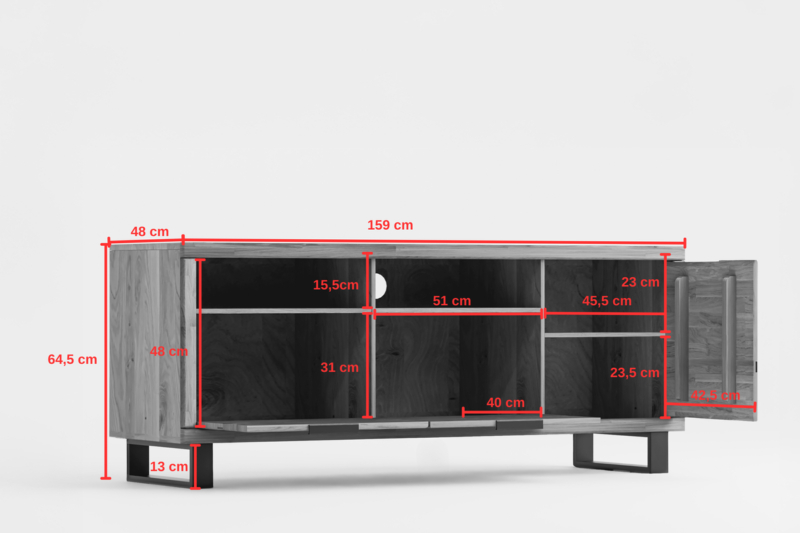 Tammi-puusta TV-kaappi Mono Loft 01