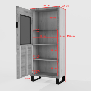 Tammi puusta vitriinikaappi MONO LOFT 04
