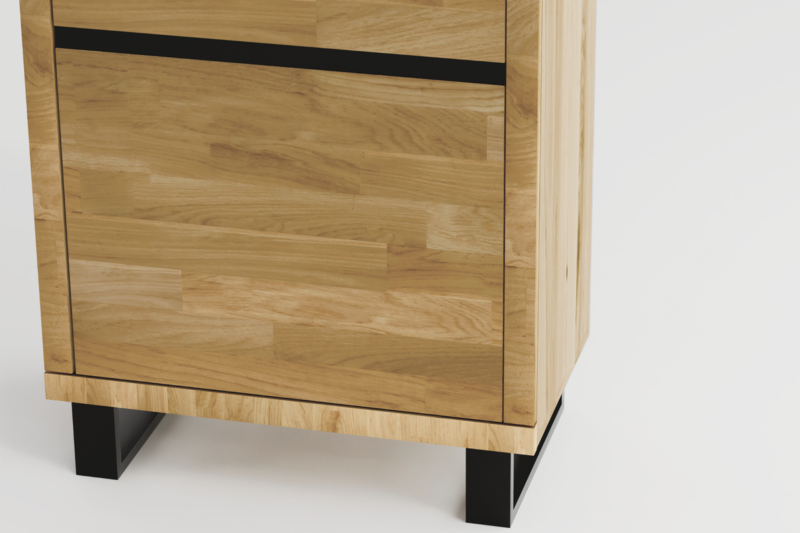 Tammi puusta vitriinikaappi MONO LOFT 04