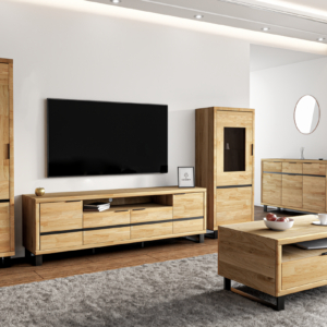 Tammi puusta vitriinikaappi MONO LOFT 04