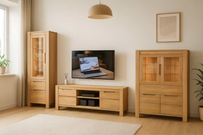 Napoli-aranzacja-1 Tammi puusta vitriini NAPOLI 80