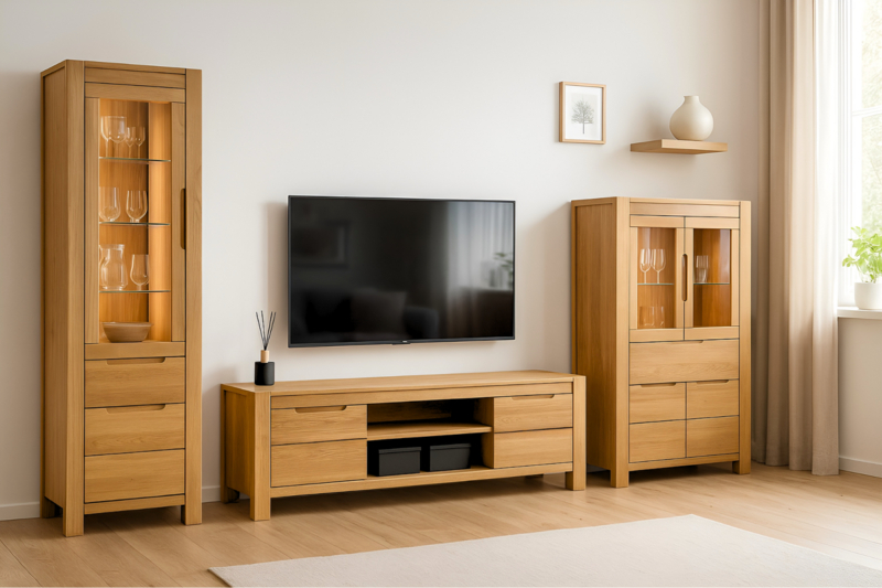 Napoli-aranzacja-2 Tammi puusta vitriini NAPOLI 80