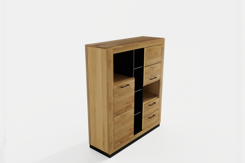 Tammi-puusta valmistettu Neomi 07 -komero/kaappi