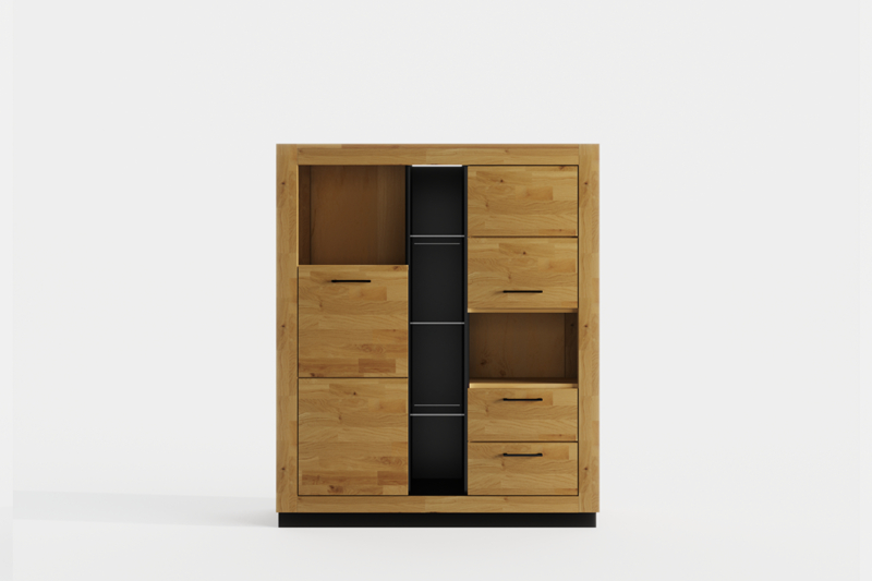 Tammi-puusta valmistettu Neomi 07 -komero/kaappi