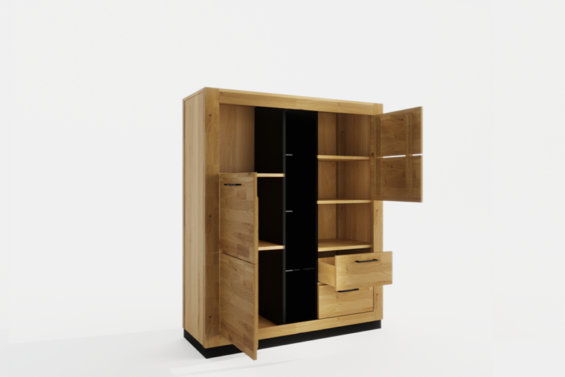 Tammi-puusta valmistettu Neomi 07 -komero/kaappi
