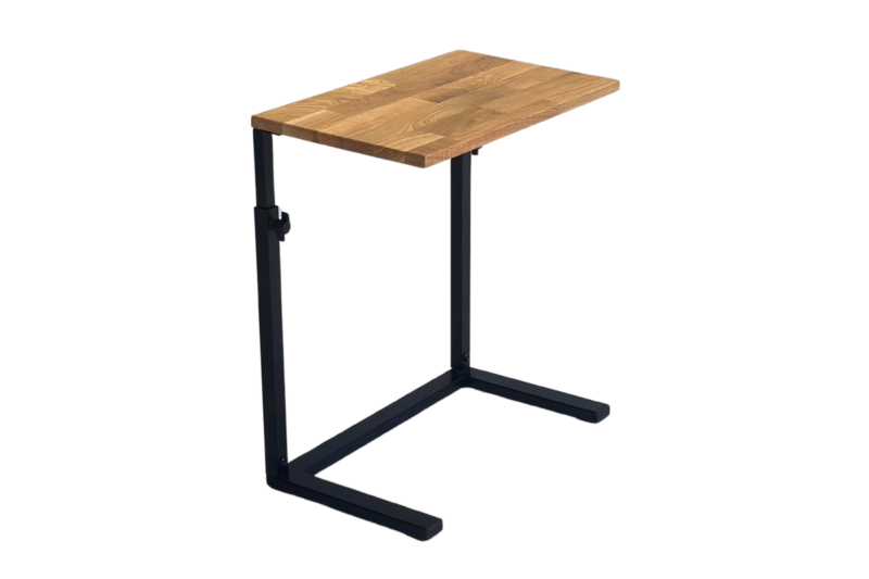 Säädettävä puu- ja metallipöytä