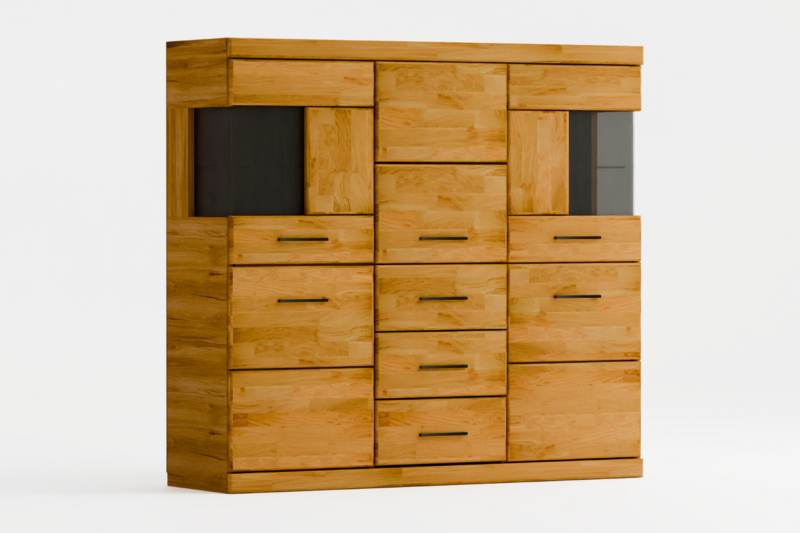 Tammi-puiset näyttökaappi RARO 81