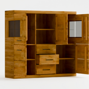 Tammi-puiset näyttökaappi RARO 81