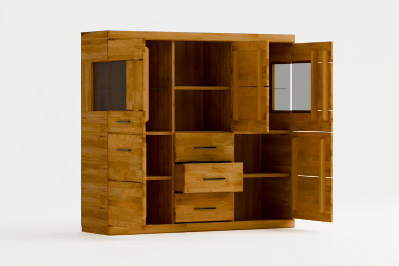 Tammi-puiset näyttökaappi RARO 81