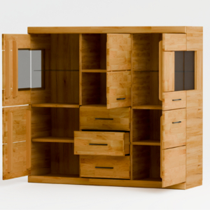 Tammi-puiset näyttökaappi RARO 81