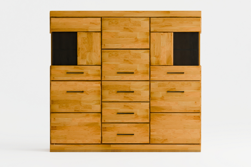 Tammi-puiset näyttökaappi RARO 81