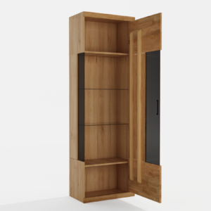 Tammi puusta valmistettu vitriini kaappi RARO 91 sävylasilla