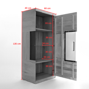 RE-95 Tammi puusta valmistettu vitriinkappi Raro 95