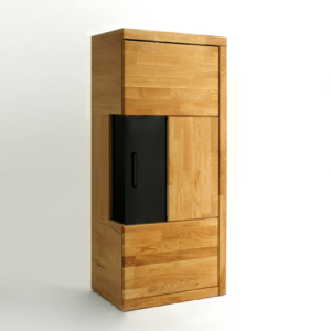 RE-95-_2_ Tammi puusta valmistettu vitriinkappi Raro 95