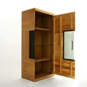 RE-95-_3_ Tammi puusta valmistettu vitriinkappi Raro 95