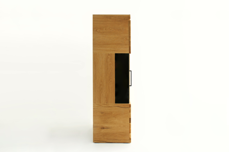 RE-95-_6_ Tammi puusta valmistettu vitriinkappi Raro 95