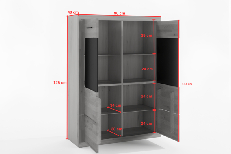 Tammi-aitta vitriinikaappi RARO 80