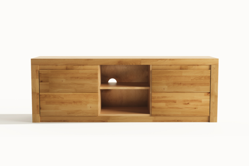 Ryflowana-drewniana-szafka-RTV-140-cm Tammapuinen TV-taso Bruno 41