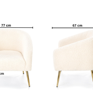 Pehmustettu nojatuoli Soft 01 kultaisilla jaloilla