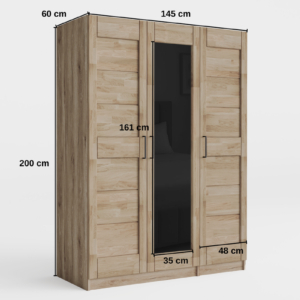 Toronto-_2_ Tammi puusta valmistettu vaatekaappi TORONTO L