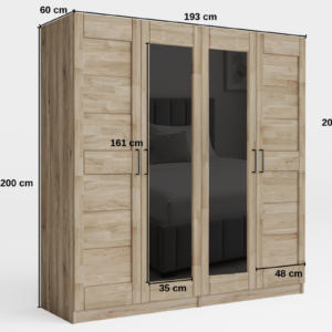 Toronto-_3_ Tammi-puinen kaappi TORONTO XL