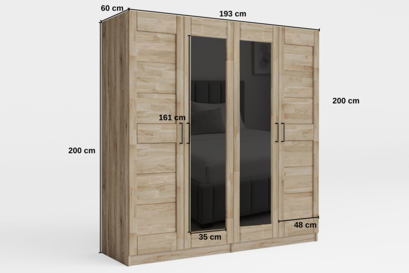 Toronto-_3_ Tammi-puinen kaappi TORONTO XL