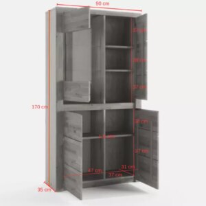 WITRYNA-DREWNIANA-BRUNO-71 Tammapuusta valmistettu vitriinkappi BRUNO 73