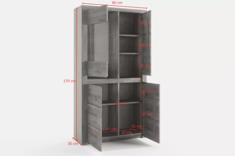 WITRYNA-DREWNIANA-BRUNO-71 Tammapuusta valmistettu vitriinkappi BRUNO 73