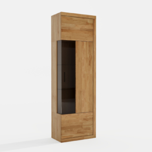 Tammi puusta valmistettu vitriini kaappi RARO 91 sävylasilla