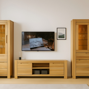 debowe_meble_Napoli Tammi- ilma vitriinikaappi NAPOLI 70