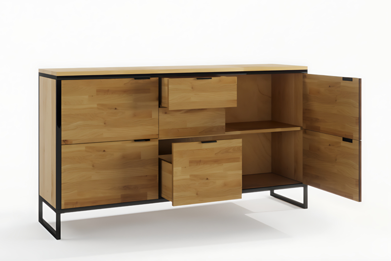 kg-03-_2_ Tammi puusta valmistettu KONGO LOFT 03 komero