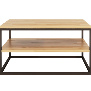 Metallinen ja puinen sohvapöytä 80/80 cm