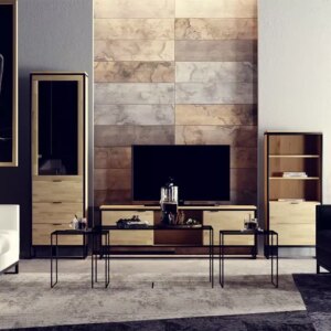 meble-loft-do-salonu Tammi puinen TV-taso LOFT 02