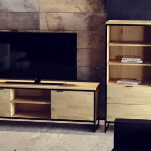 meble-loft-do-salonu-debowe Tammi puinen TV-taso LOFT 02