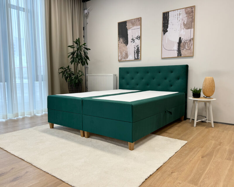 Mannervoide Melinda säilytyslaatikolla - 90x200, Tummanvihreä
