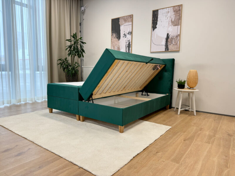 Mannervoide Melinda säilytyslaatikolla - 90x200, Tummanvihreä
