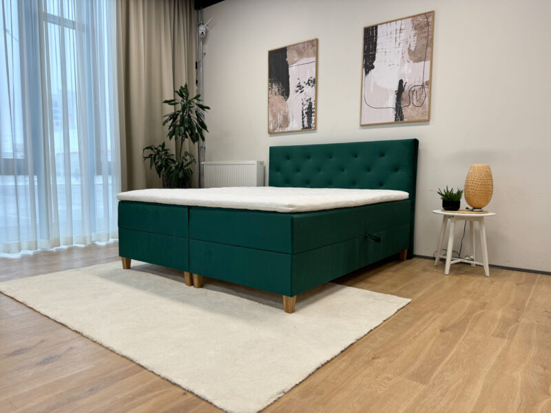 Mannervoide Melinda säilytyslaatikolla - 90x200, Tummanvihreä