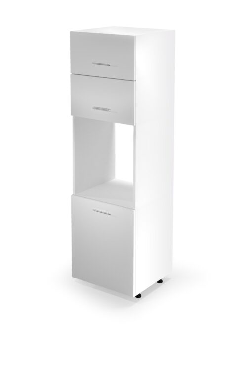 VENTO DP-60/214 korkea säilytyskaappi, väri: valkoinen / hunajateema