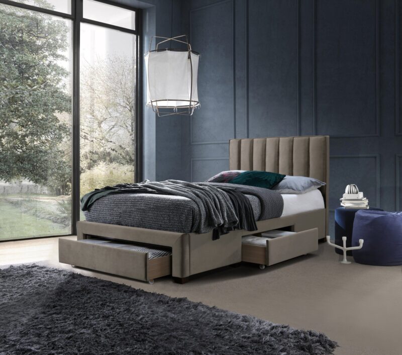 GRACE 120 sänky laatikoilla, väri: beige