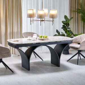 5905248140530_1 ALTER ovaalinen pöytä, beige marmi / musta