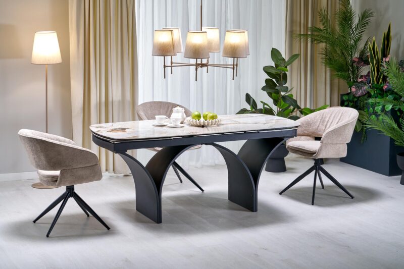 5905248140530_1 ALTER ovaalinen pöytä, beige marmi / musta