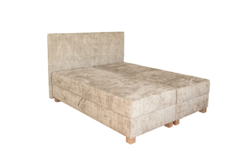 5905248143449_1 LARGO 160 -vuode, jossa on vuodevaatelaatikko ja sisäänrakennettu patja, beige