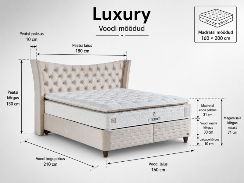 Kontinentaalisänky Luxury 160x200